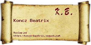Koncz Beatrix névjegykártya