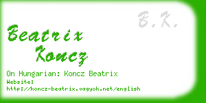 beatrix koncz business card